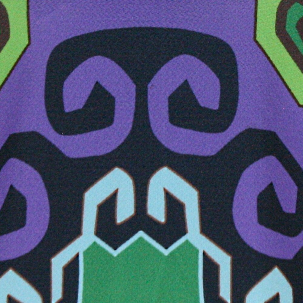 ARYEH Dress Shift Colorful Stretch Greek Key Swirl Mirror Image Purple Small - Picture 6 of 16